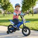 Motorcycle-Style 12-Inch Kids Bike for Boys and Girls Ages 3-4 - Blue Magic Cars 1
