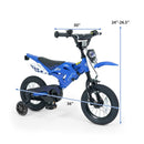 Motorcycle-Style 12-Inch Kids Bike for Boys and Girls Ages 3-4 - Blue Magic Cars 3
