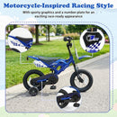 Motorcycle-Style 12-Inch Kids Bike for Boys and Girls Ages 3-4 - Blue Magic Cars 4