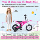 Pink 12-Inch Motorcycle-Themed Kids Bike for Ages 3-4 Magic Cars 2