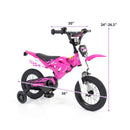 Pink 12-Inch Motorcycle-Themed Kids Bike for Ages 3-4 Magic Cars 3