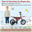 Red Motorcycle-Inspired 12 Inch Bike for Kids Aged 3-4 Years Magic Cars 2