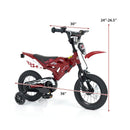 Red Motorcycle-Inspired 12 Inch Bike for Kids Aged 3-4 Years Magic Cars 3