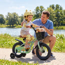 Spring Party Green 12-Inch Girls Bike with Basket for Ages 3-8 Magic Cars 2