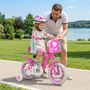 12-Inch Pink Girls' Bike with Front Basket and Streamers for Ages 3-4 Magic Cars 1