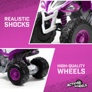 12-Volt Battery-Powered Purple Ride-On ATV with Music for Girls Ages 3-5 Years Magic Cars 2