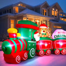 12ft Christmas Inflatable Train Featuring Santa Claus, Reindeer, and Gingerbread Man Magic Cars 1