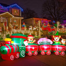 12ft Christmas Inflatable Train Featuring Santa Claus, Reindeer, and Gingerbread Man Magic Cars 2