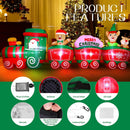 12ft Christmas Inflatable Train Featuring Santa Claus, Reindeer, and Gingerbread Man Magic Cars 3