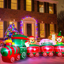 12ft Christmas Inflatable Train Featuring Santa Claus, Reindeer, and Gingerbread Man Magic Cars 5