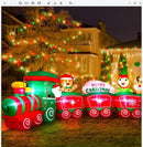 12ft Christmas Inflatable Train Featuring Santa Claus, Reindeer, and Gingerbread Man Magic Cars 6