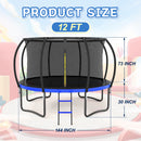 12FT Outdoor Trampoline with Inner Safety Enclosure Net, Ladder, PVC Spring Cover Magic Cars 2