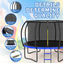 12FT Outdoor Trampoline with Inner Safety Enclosure Net, Ladder, PVC Spring Cover Magic Cars 3