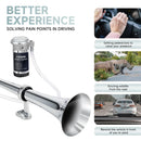 12V 150dB Air Horn Kit 18-Inch Chrome Zinc Single Trumpet Loud Truck Horn Magic Cars 2
