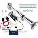12V 150dB Air Horn Kit 18-Inch Chrome Zinc Single Trumpet Loud Truck Horn Magic Cars 6