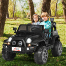 12V Black 2-Seater Kids Electric Truck with Remote Control and Storage Magic Cars 1