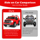 12V 2-Seater Licensed GMC Kids Electric Ride-On Truck with Remote Control and Storage Box, Red Magic Cars 10