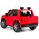 12V 2-Seater Licensed GMC Kids Electric Ride-On Truck with Remote Control and Storage Box, Red Magic Cars 11