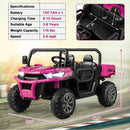 12V 2-Seater Electric Ride-On UTV Dump Truck with Remote Control, Dump Bed, and Shovel - Pink Magic Cars 1