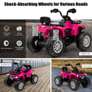 12V Electric Kids Ride-On ATV 4 Wheeler Quad with 2 Speeds, MP3 Player, and Headlights in Pink Magic Cars 4