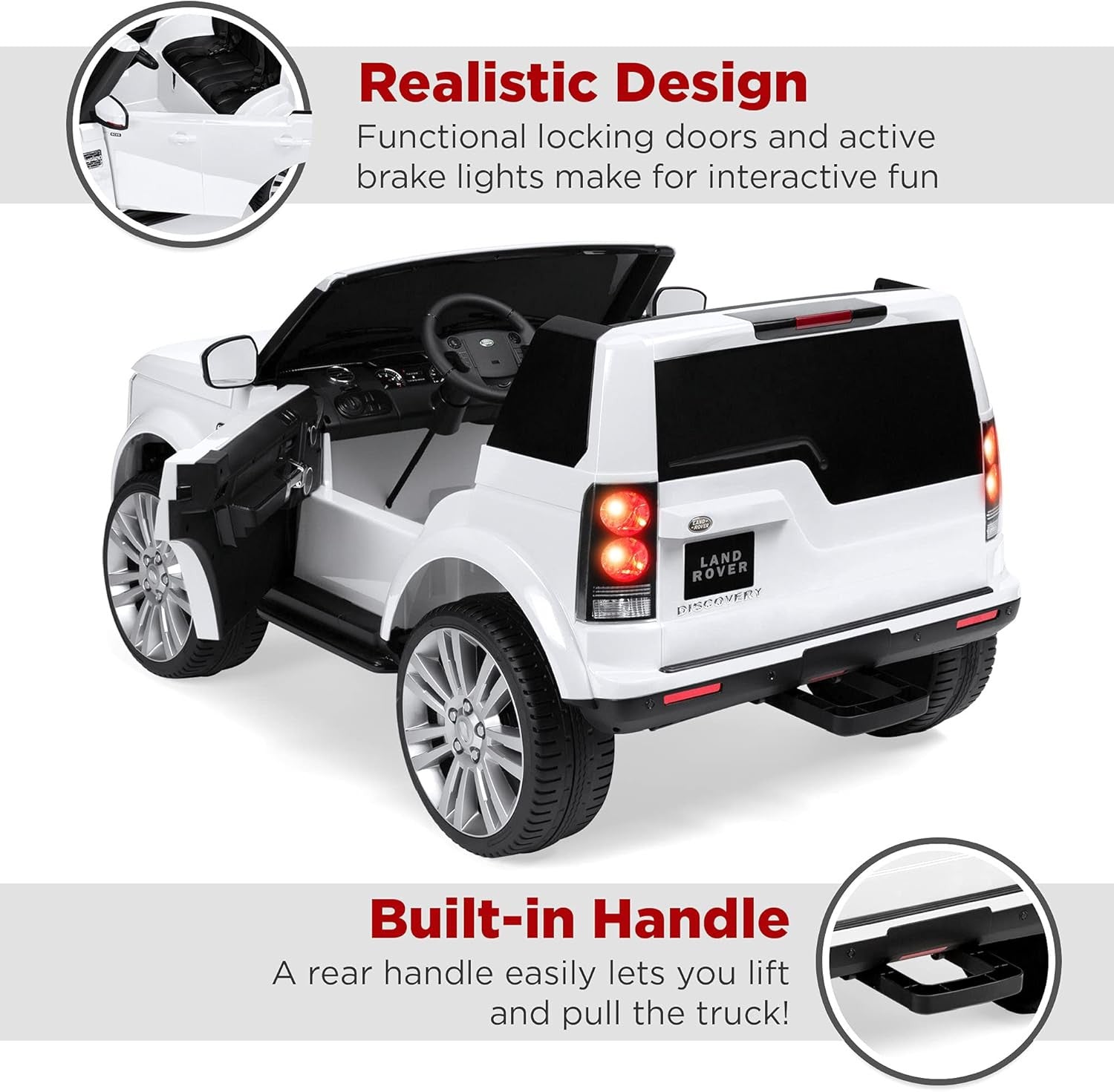 12V 3.7 MPH 2-Seater Licensed Land Rover Ride on Car Toy W/Parent ...