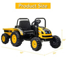 12V 7AH Kids Ride-On Tractor with Trailer, Remote Control, LED Lights, Music, and Suspension Magic Cars 1
