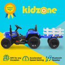 12V Battery-Powered Electric Tractor with 7AH Battery, Treaded Tires and Trailer for Toddlers Magic Cars 1
