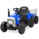 12V Battery-Powered Electric Tractor with 7AH Battery, Treaded Tires and Trailer for Toddlers Magic Cars 9