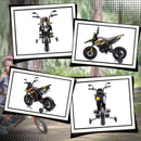 12V Licensed Kids Motorcycle with Training Wheels Yellow Magic Cars 9