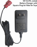 12V 1A Square Plug Battery Charger with 10ft Cord for Ride-On Car Toys Magic Cars 6