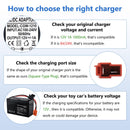 12V Charger for Ride-On Toy Cars, Works with BMX X6 and Kid TRAX GMC Magic Cars 3