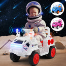12V Battery Powered Kids Ride-On Mars Rover Car with Remote Control, Radar, Alarm, Lights, Music, and Bluetooth Magic Cars 12