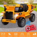 12V Battery Powered Kids Ride-On RC Dump Truck with Electric Construction Tractor and Bucket Magic Cars 1