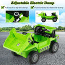 12V Battery Powered Kids Ride-On Electric Dump Truck Toy with 2.4G Remote Control and Functional Dump Bed Magic Cars 10