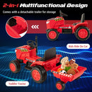 12V Battery Powered Kids Ride-On Tractor Toy with Remote Control and Detachable Storage Trailer Magic Cars 4