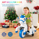 12V Battery-Powered Kids Unicorn Ride-On Horse Car Toy with Training Wheels for Ages 3 and Up Magic Cars 3