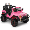 12V Pink and Black Kids Ride-On Truck with MP3, LED Lights, Remote Control, and Battery Cover Magic Cars 17