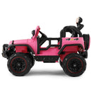 12V Pink and Black Kids Ride-On Truck with MP3, LED Lights, Remote Control, and Battery Cover Magic Cars 18