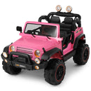 12V Pink and Black Kids Ride-On Truck with MP3, LED Lights, Remote Control, and Battery Cover Magic Cars 19