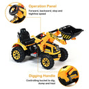Kids Yellow 12V Ride-On Excavator Truck with Front Loader Digger Magic Cars 2