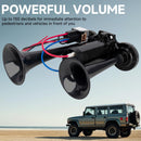 12V Black Waterproof Truck Horn with 150dB Compressor and Integrated Dual Tubes Magic Cars 1