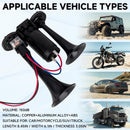 12V Black Waterproof Truck Horn with 150dB Compressor and Integrated Dual Tubes Magic Cars 2
