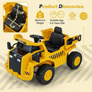 12V Licensed Kids Ride-On Caterpillar Dump Truck with Tiltable Bump Bed Yellow Magic Cars 4