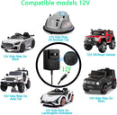 12V Electric Car Battery Charger for Ride-On Toys with 2.1x5.5mm Plug, UL Certified Magic Cars 2