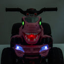 12V Bluetooth Dinosaur Ride-On ATV for Kids in Rose Pink with Music and 2WD Magic Cars 10