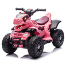 12V Bluetooth Dinosaur Ride-On ATV for Kids in Rose Pink with Music and 2WD Magic Cars 15