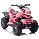 12V Bluetooth Dinosaur Ride-On ATV for Kids in Rose Pink with Music and 2WD Magic Cars 19