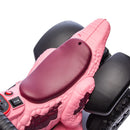 12V Bluetooth Dinosaur Ride-On ATV for Kids in Rose Pink with Music and 2WD Magic Cars 4