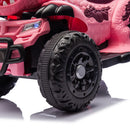 12V Bluetooth Dinosaur Ride-On ATV for Kids in Rose Pink with Music and 2WD Magic Cars 6