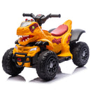 12V Yellow Dinosaur-Themed Ride-On ATV for Kids with Bluetooth Music and Microphone Magic Cars 12